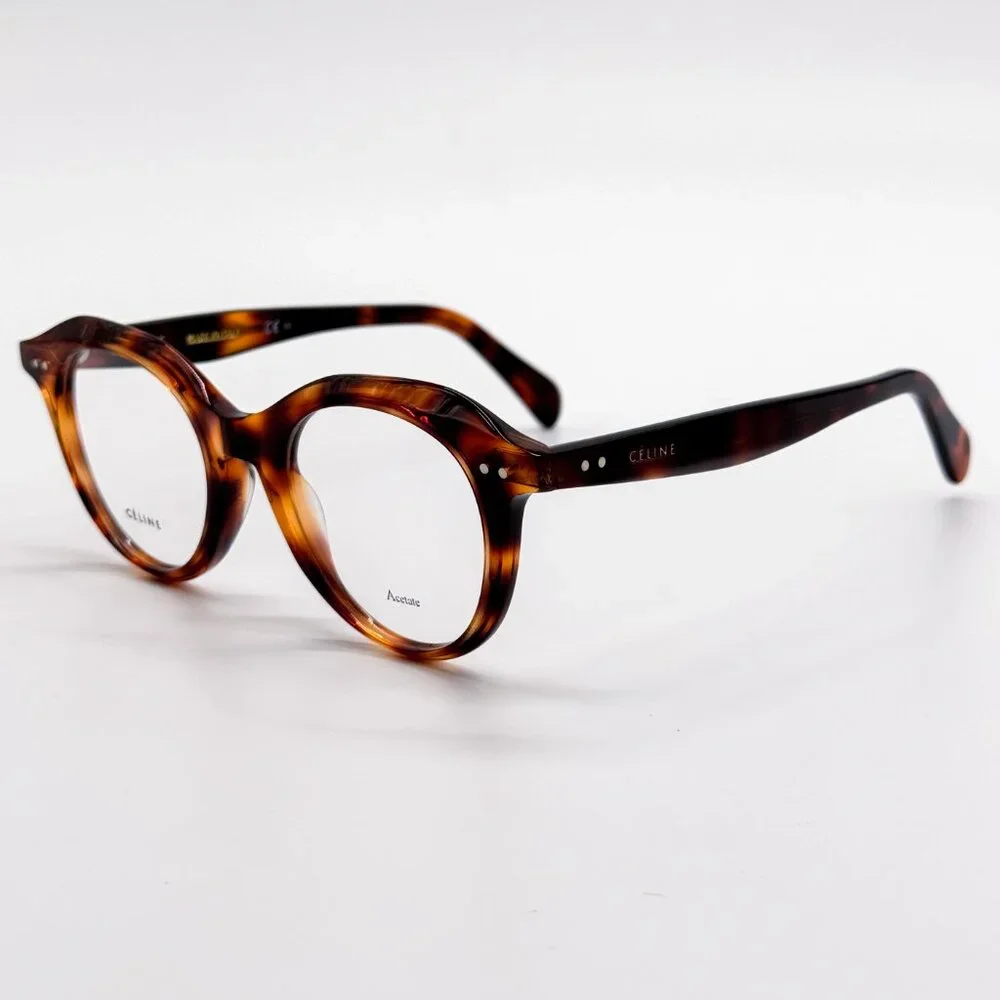 NEW CELINE CL41458 086 EYEGLASSES WOMEN HAVANA ROUND EYEWEAR CELINE